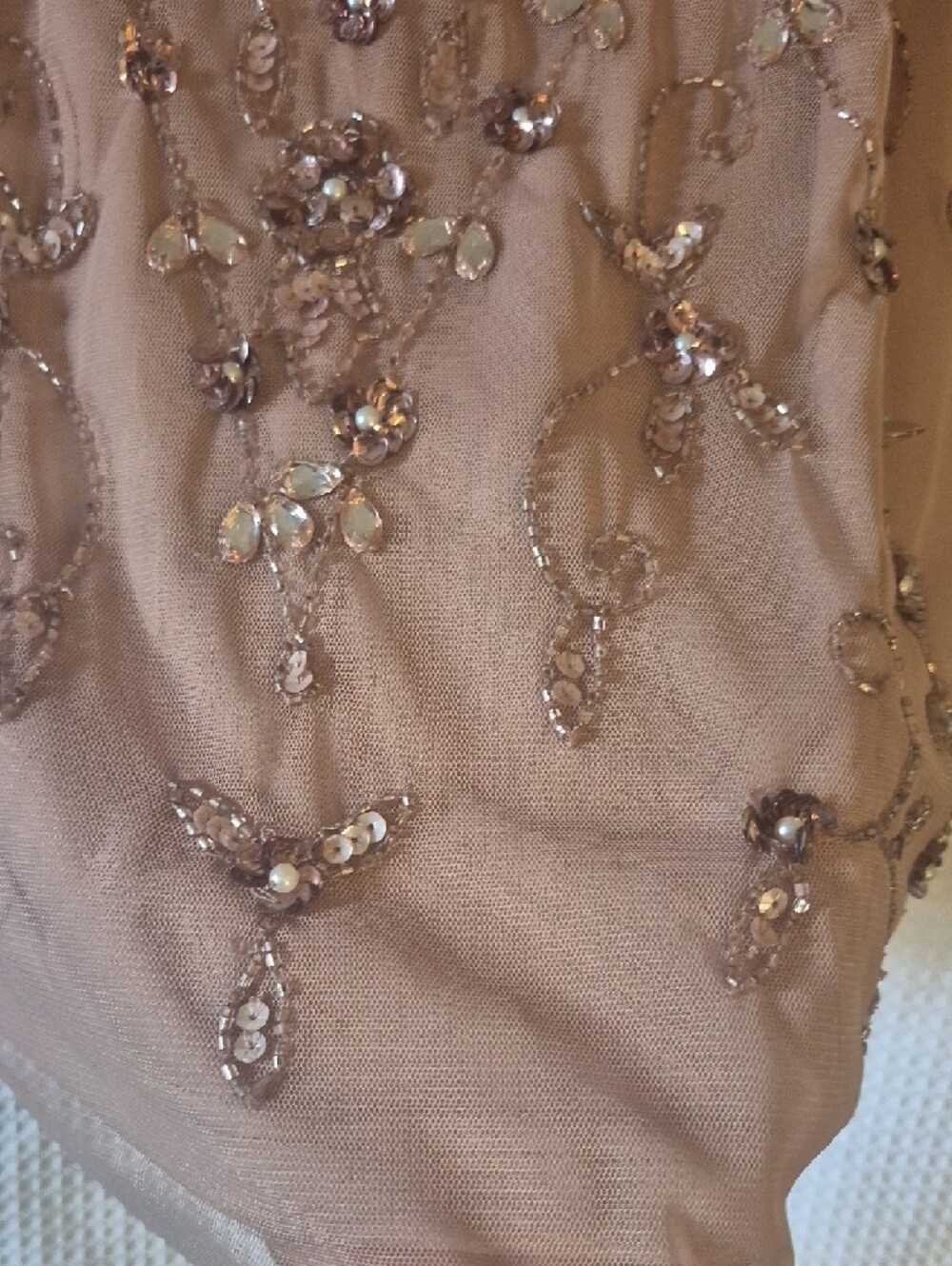 Adrianna Papell Blush Pink Beaded Midi Dress - Picture 12 of 14